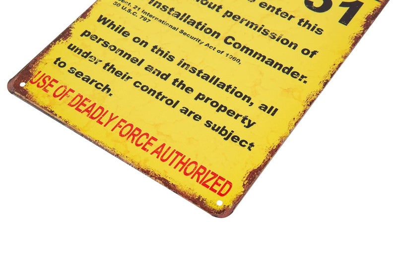 ERLOOD Warning Area 51 Metal Tin Sign Decorations Vintage Garage Poster Art Wall Decor12 x 8 - Image 3